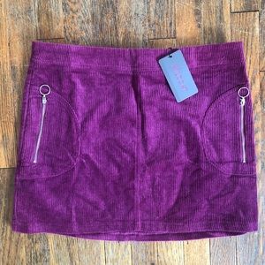 NWT Dolls Kill Velour Zip Up Skirt